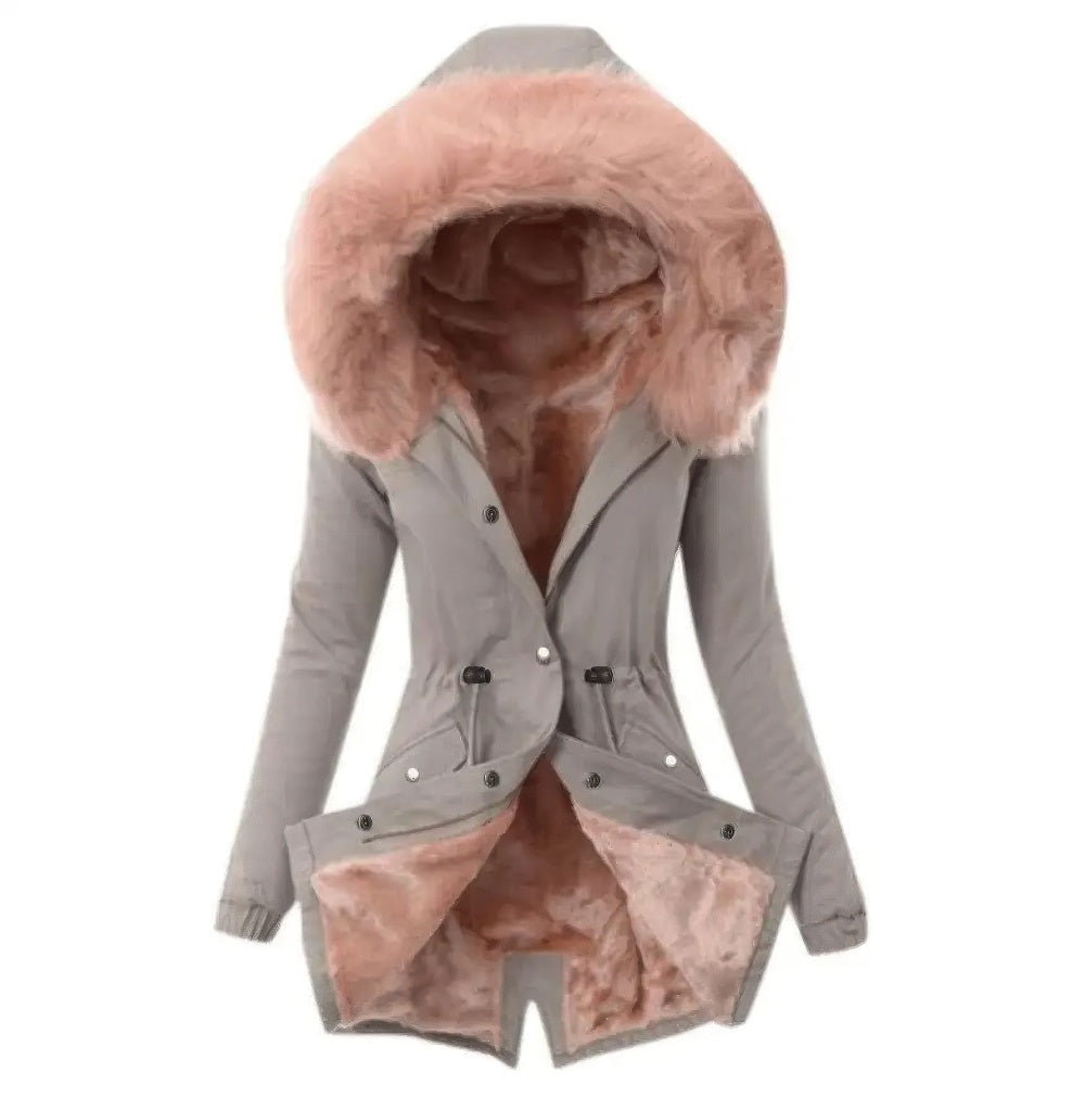 Bontjas Met Hoge Capuchon Voor Dames