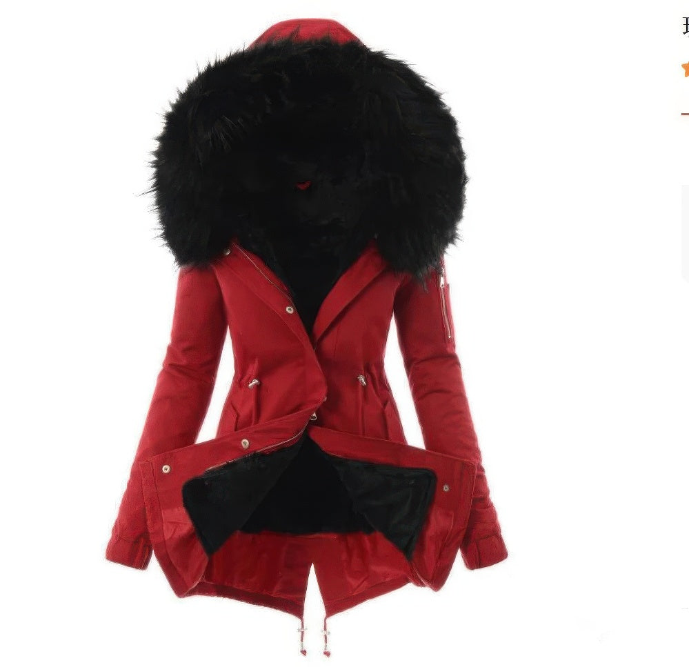 Bontjas Met Hoge Capuchon Voor Dames