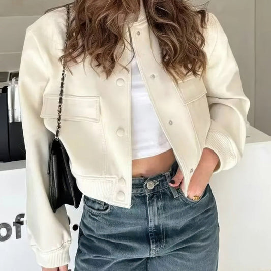 Lunvumo Dames Cropped Bomberjack Trendy en Stijlvol Jack