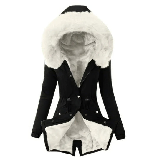 Bontjas Met Hoge Capuchon Voor Dames
